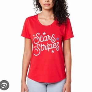 Red Stars and Stripes Women's Short Sleeve Tee
